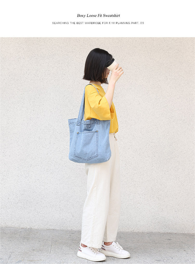 Denim handbag